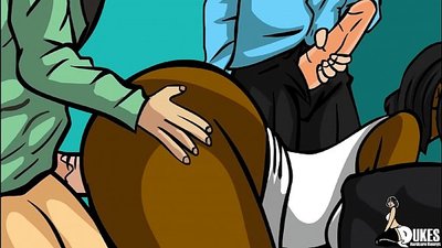 Los estudiantes tienen sexo con el profesor negro después de la escuela